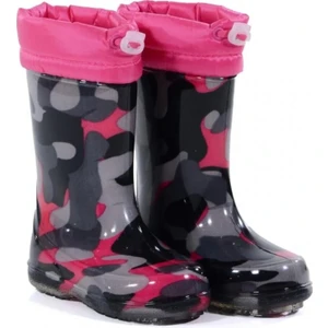 Yaşar Yıldız Ayakkabı Içi Kürklü Soğuk Geçirmez Kamuflaj Desenli Çocuk Yağmur Çizme Bot Ayakkabı