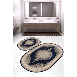 Napoli Home Dijital Baskılı Kaymaz Taban Yıkanabilir Oval 2'li Klozet Takımı Banyo Paspası NOKZ-HT-996