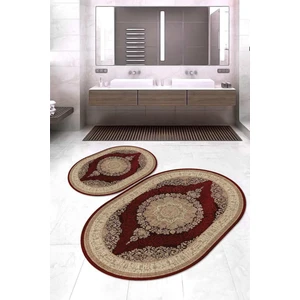 Napoli Home Dijital Baskılı Kaymaz Taban Yıkanabilir Oval 2'li Klozet Takımı Banyo Paspası NOKZ-HT-997