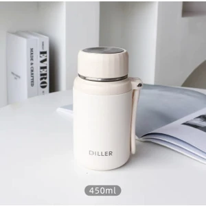 450ML Paslanmaz Çelik Kaydırmaz Lastikli Termos Bardak Mug Araç Kahve Çay Termosu (Yurt Dışından)
