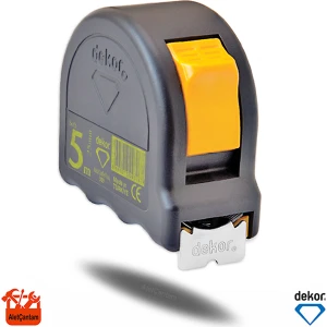 Şerit Metre Çelik Metre Soft Siyah 5 mt x 25 mm