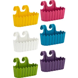 Akasya Balkon Saksı Kolay Askı 30 cm 3 Lt Pembe Sarı Mavi Mor Beyaz Yeşil  6 Adet