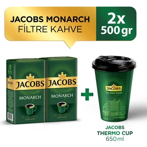 Monarch Filtre Kahve 500 gr x 2 Adet + Jacobs Thermo Cup 650 ml