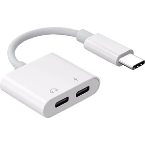 5067 Type C To Kulaklık Hızlı Şarj Giriş Çevirici Çoklayıcı Çoğaltıcı Splitter Adaptör