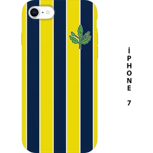 Asya Case Sarı Lacivert Çubuklu Baskılı Iphone 7 Silikon Telefon Kılıfı Fenerbahçe