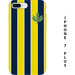 Asya Case Sarı Lacivert Çubuklu Baskılı Iphone 7 Plus Silikon Telefon Kılıfı Fenerbahçe