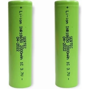 18650 3.7V 2000MAH 1c Lion Şarjlı Pil Başlıksız - 2ADET