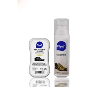 Flexi Care Naturel Spor Deri Likit Ayakkabı Boyası 75 ml + Naturel Deri Ayakkabı Bakım, Temizleme ve Parlatma Süngeri