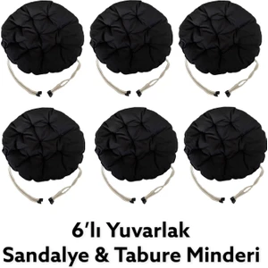 Yuvarlak Tabure Minderi - Puf Minder 6 Adet - 40 cm Çapında