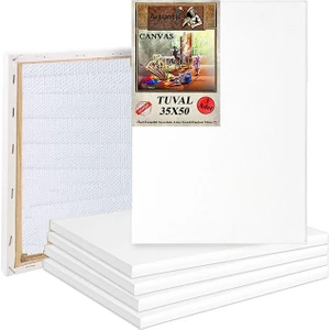 Tuval 35X50 Arkadan Zımbalı Astarlı 3 Adet Resim Tuvali 35*50 Öğrenci Tual Akrilik Boya Yağlı Boya Için Ideal