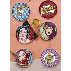 The Mia Popart Girls Pasta Tabağı 6 Lı Set 19 cm POP049