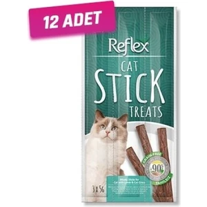 12 Adet - Reflex Stick Kuzu Etli Kedi Ödül Maması 3x5 gr