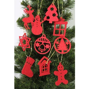 Yılbaşı Ağacı Süsleri - Yeni Yıl Çam Ağacı 10’lu Keçe Set