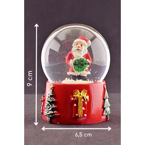 Noel Baba 2023  Merry Christmas Tasarımlı 9 cm Orta Boy Işıklı Kar Küresi 1b