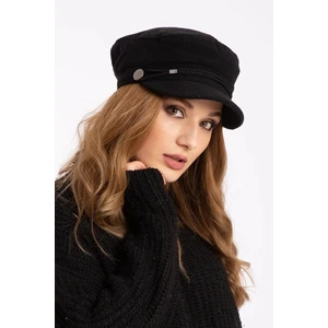 Kadın Kışlık Şapka Ip Aksesuarlı Kaşe Kumaş Kaptan Kasket Model