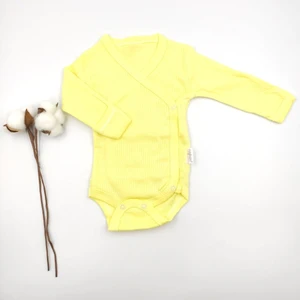 Bebek Star Fitilli Eldivenli Sarı Uzun Kollu %100 Cotton Zıbın