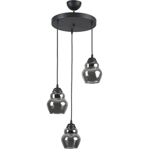 Otto Modern Tasarım Cafe Mutfak Salon Siyah Renk Füme Camlı 3 Lü Avize