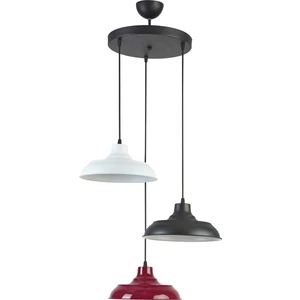 Sinyor Modern Tasarım Cafe Mutfak Beyaz Siyah Bordo Renk 3 Lü Avize