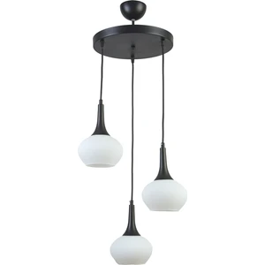 Nero Modern Tasarım Cafe Mutfak Salon Siyah Renk Beyaz Camlı 3 Lü Avize