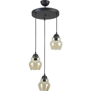 Otto Modern Tasarım Cafe Mutfak Salon Siyah Renk Bal Camlı 3 Lü Avize