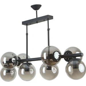 Salsa Modern Tasarım Cafe Mutfak Salon Siyah Renk Füme Camlı 8 Li Avize