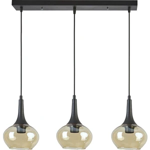 Nero Modern Tasarım Cafe Mutfak Salon Bal Camlı Sıralı 3 Lü Avize