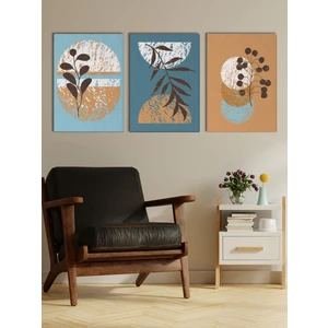 Satürn Design Boho Stil Minimal Kanvas Tablo Seti 3 Adet x 40X55CM