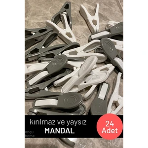 24 Adet Kırılmaz Mandal Yaysız Mandal Slikon Mandal Iz Bırakmaz Mandal