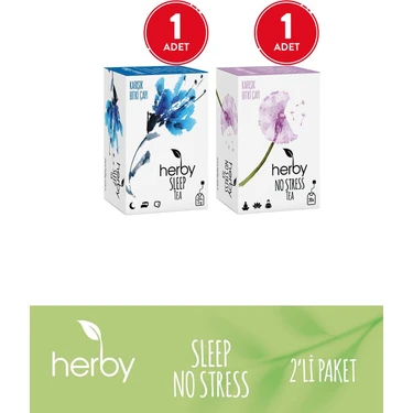 Herby Bitki Çayı 2'li Rahatlama Paketi (Sleep Tea, No Stress