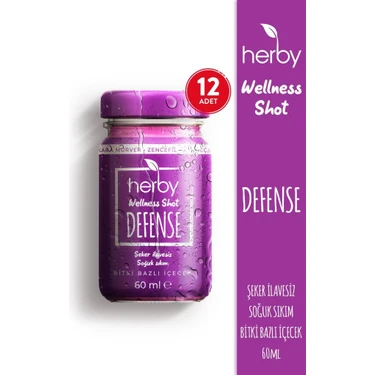 Herby Defense Shot 12'li Paket Bitki Bazlı İçecek 60