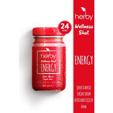 Energy Ginseng Shot 24'lü Paket Enerji Desteği Bitki Bazlı İçecek 60