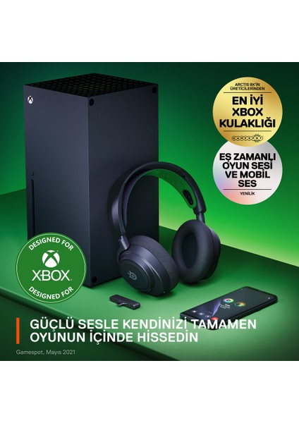 Arctis Nova 7x Kablosuz Xbox Konsol Kulaklığı - Nova Akustik Sistemi - 2,4 Ghz ve Eş Zamanlı Bluetooth - 38 Saat Pil Kullanımı - Usb-C - Clearcast Gen2 Mikrofon - Pc, Playstation, Switch