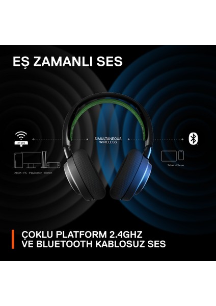 Arctis Nova 7x Kablosuz Xbox Konsol Kulaklığı - Nova Akustik Sistemi - 2,4 Ghz ve Eş Zamanlı Bluetooth - 38 Saat Pil Kullanımı - Usb-C - Clearcast Gen2 Mikrofon - Pc, Playstation, Switch