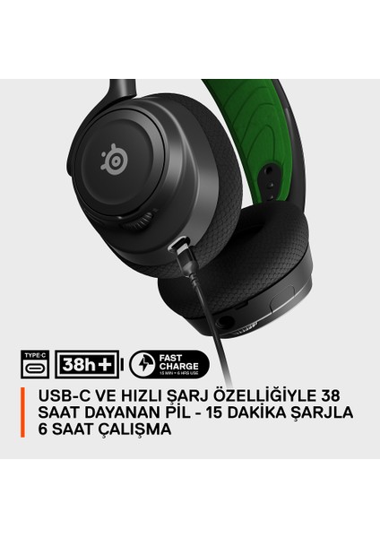 Arctis Nova 7x Kablosuz Xbox Konsol Kulaklığı - Nova Akustik Sistemi - 2,4 Ghz ve Eş Zamanlı Bluetooth - 38 Saat Pil Kullanımı - Usb-C - Clearcast Gen2 Mikrofon - Pc, Playstation, Switch