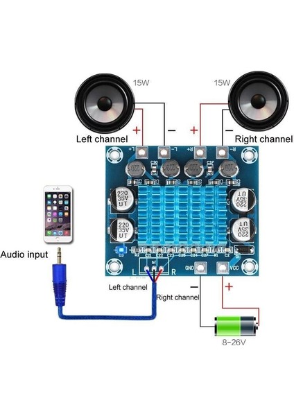 Emay Center TPA3110 2X15W Streo Çift Kanal Amfi Devresi XH-A232