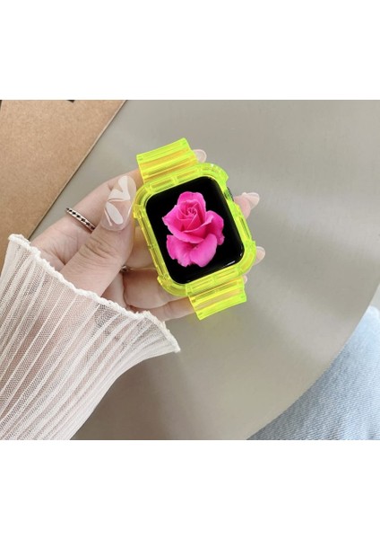 Apple Watch 9 8 7 6 5 4 Se Uyumlu 38-40-41 MM Ebatlar İçin Transparan Tank Kordon Kasa fırsatları