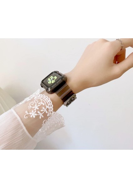 Apple Watch 9 8 7 6 5 4 Se Uyumlu 42-44-45 MM Ebatlar İçin Transparan Tank Kordon Kasa fırsatları