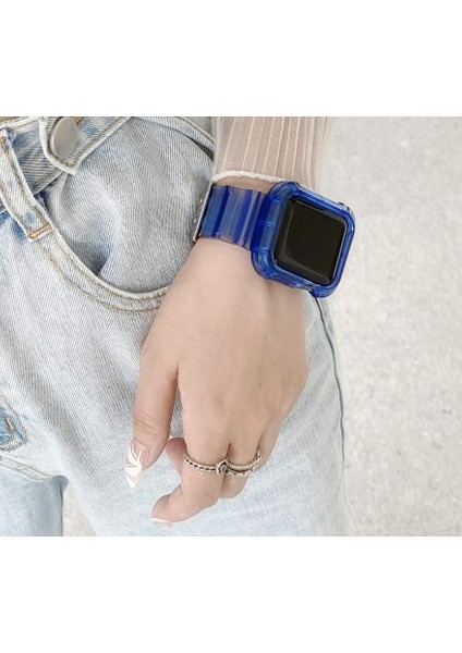 Apple Watch 9 8 7 6 5 4 Se Uyumlu 42-44-45 MM Ebatlar İçin Transparan Tank Kordon Kasa fiyatları