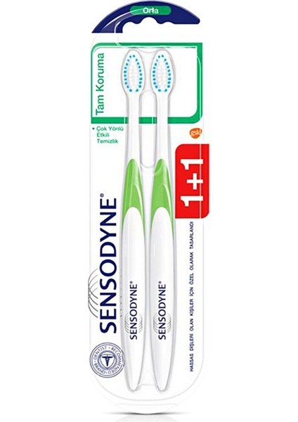 Tam Koruma Diş Fırçası Orta Sertlikte Çok Yönlü Temizlik 1+1 Paket