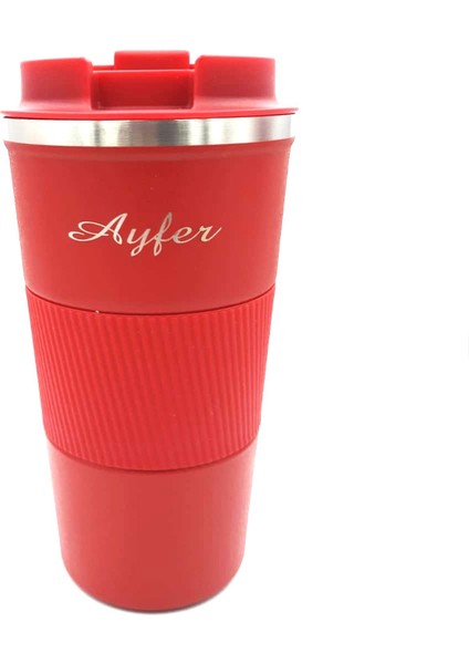 Hediyelik Kişiye Özel İsim Baskılı Çelik Termos Termos Mug Kupa Kırmızı (500 ml ) modelleri