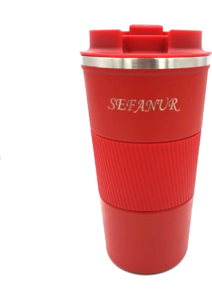Hediyelik Kişiye Özel İsim Baskılı Çelik Termos Termos Mug Kupa Kırmızı (500 ml ) fırsatları