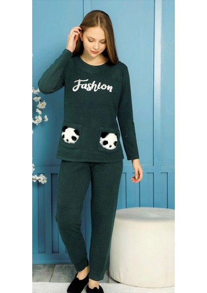 Cep Modelli Pijama Takımı Yeşil
