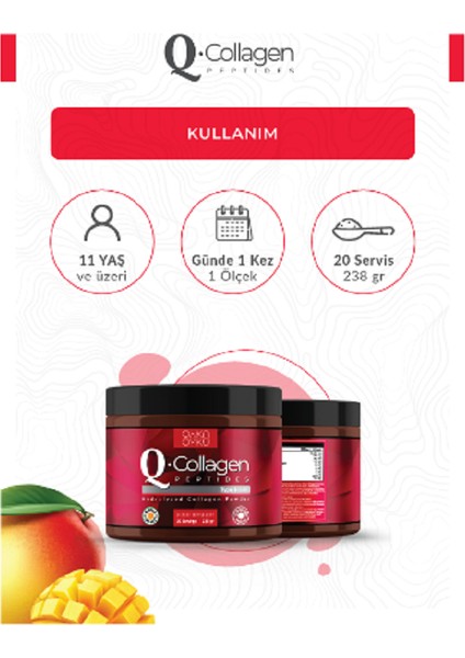 Öykü Q-Collagen / Collagen / / Tip 1-2-3 Vitamin C (238gr Toz) 3 Kutu / Ilaç Kutusu Hediye