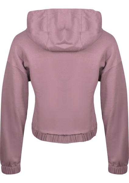 Kadın Kapüşonlu Sweatshirt Modern Düz Renk Tasarım Uzun Kol