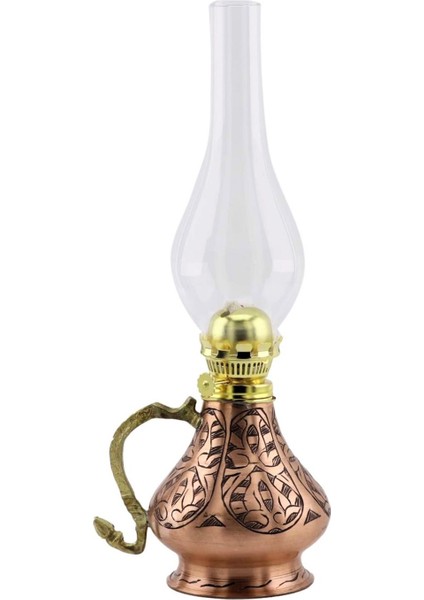 Matlaştırılmış Kazınmış Bakır Gaz Lambası Boy