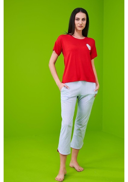 23115 Kadın Kapri Pijama Takımı