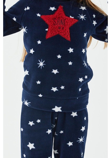 2271 Shine Lacivert Kız Çocuk Uzun Kol Pijama Takım fırsatları