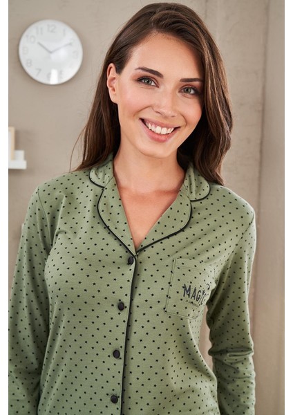23523 Kadın Puanlı Düğmeli Pijama Takım fiyatları
