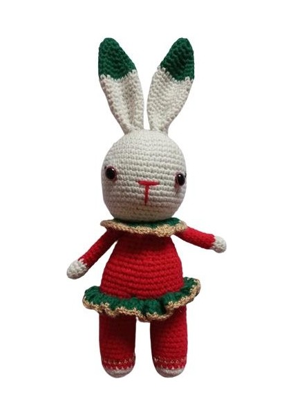 Yeni Yıl Miniş Tavşan Uyku Arkadaşı Amigurumi Organik Oyuncak