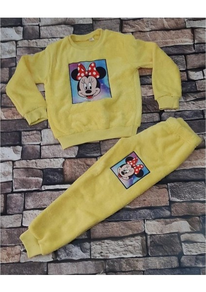 Mavi Boncuk Kids Peluş Miki Baskılı Çocuk Alt Üst Takım